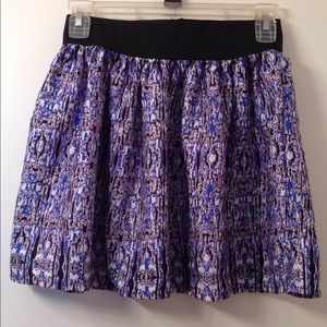 Charlotte Russe black/white/blue print mini skirt